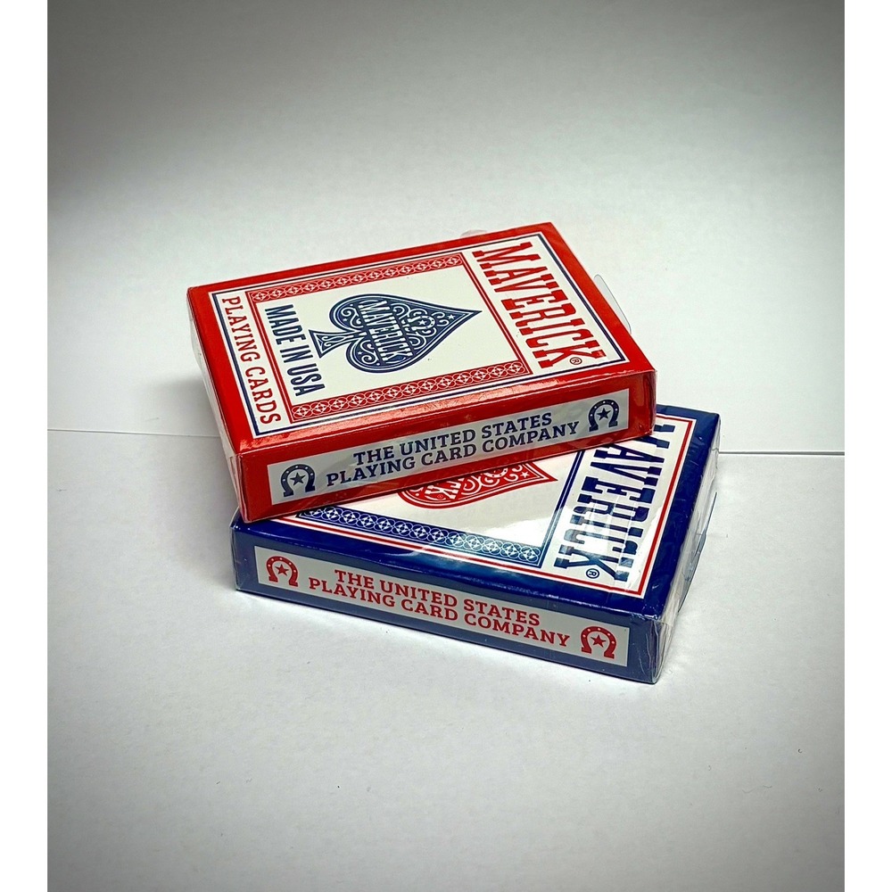 Maverick Poker Playing Cards (2 decks) Blue and Red Combo
